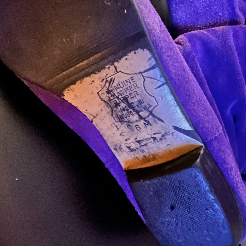 Beautiful Vintage Purple Suede Boots - Picture 6 of 6